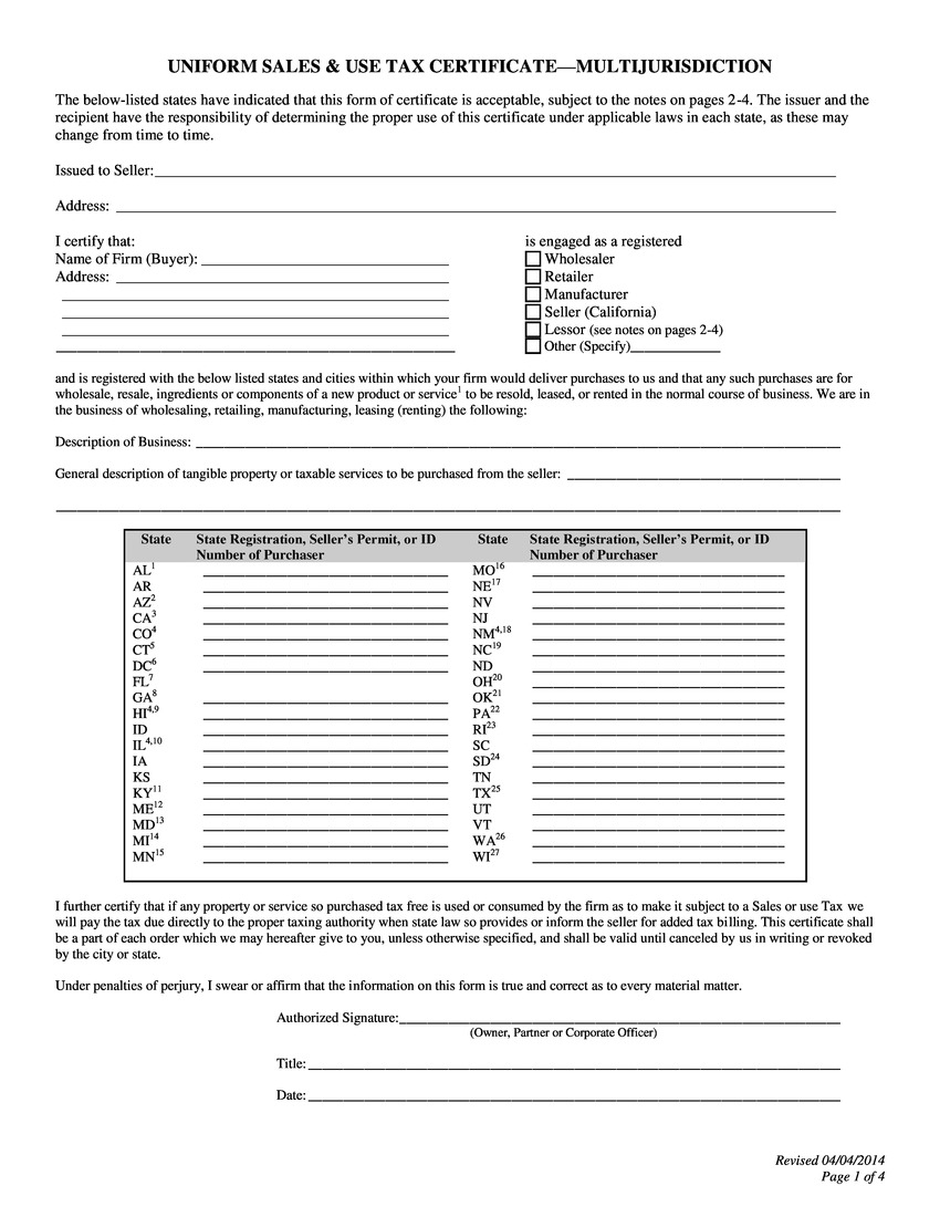Printable Louisiana Sales Tax Exemption Certificates