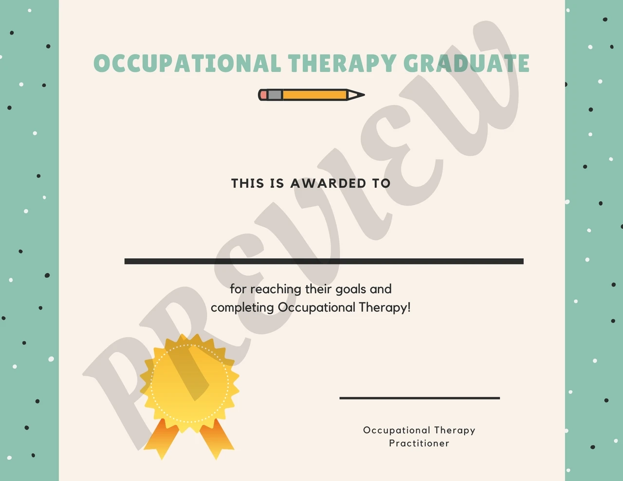 Printable Occupational Therapy Graduation Certificate OT Handouts Pediatric OT Printable Occupational Therapy Graduation Certificate OT Handouts Pediatric OT