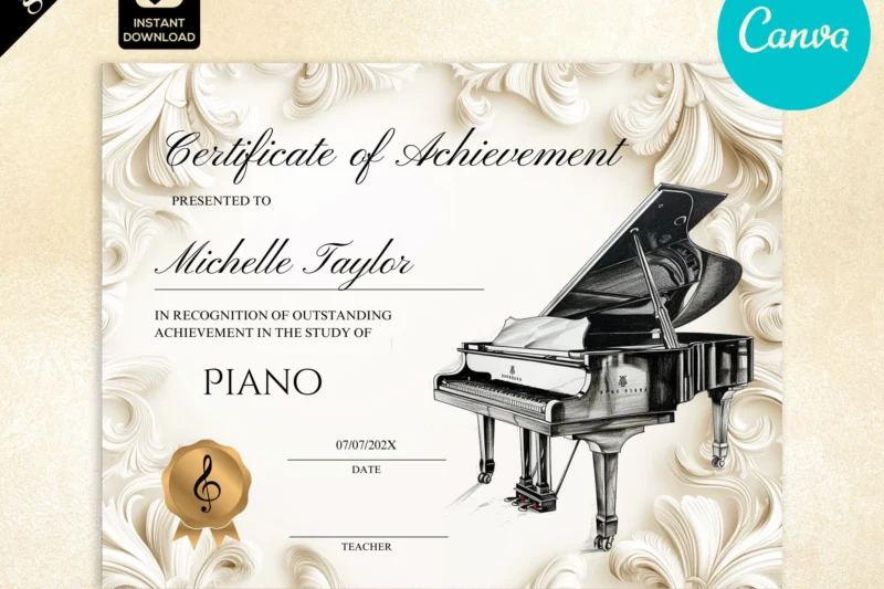 Free Printable Piano Recital Certificates
