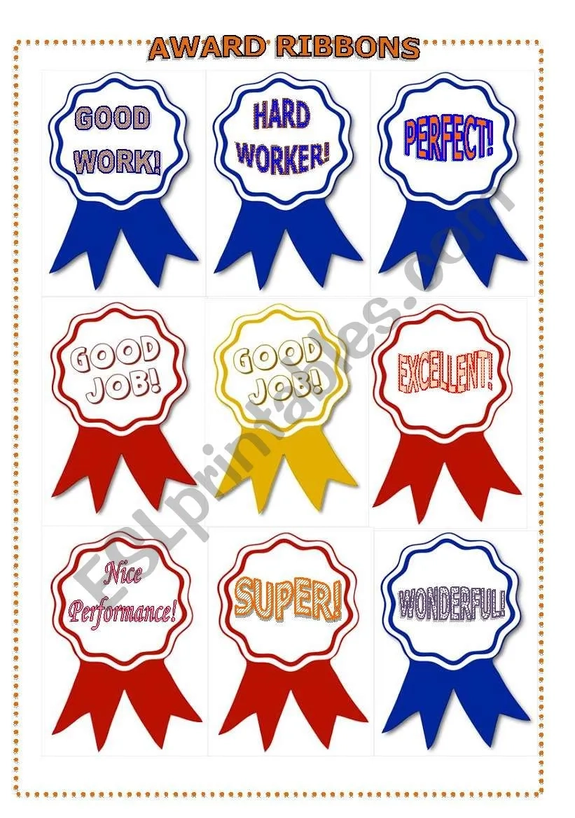 Printable Ribbon Awards Printable Study Planner