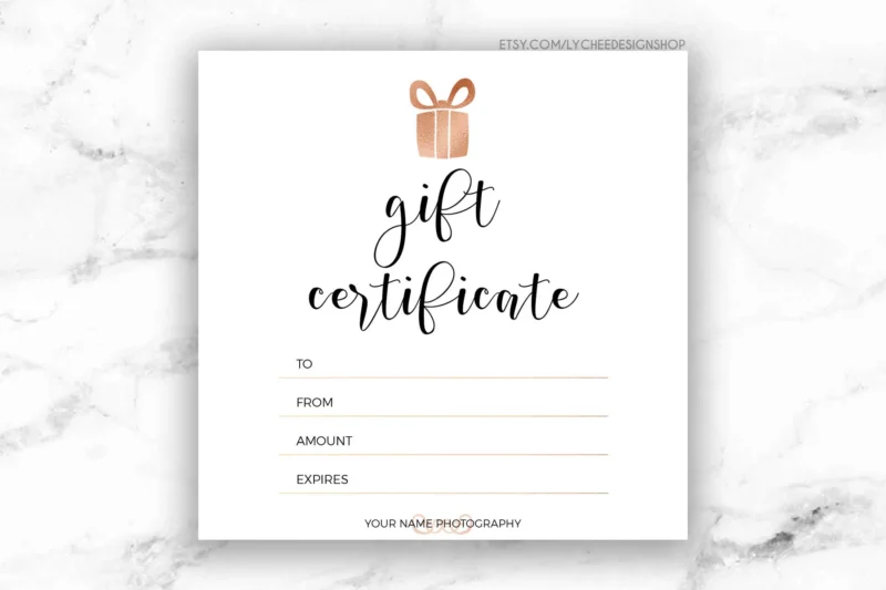 Customized Printable Gift Certificates