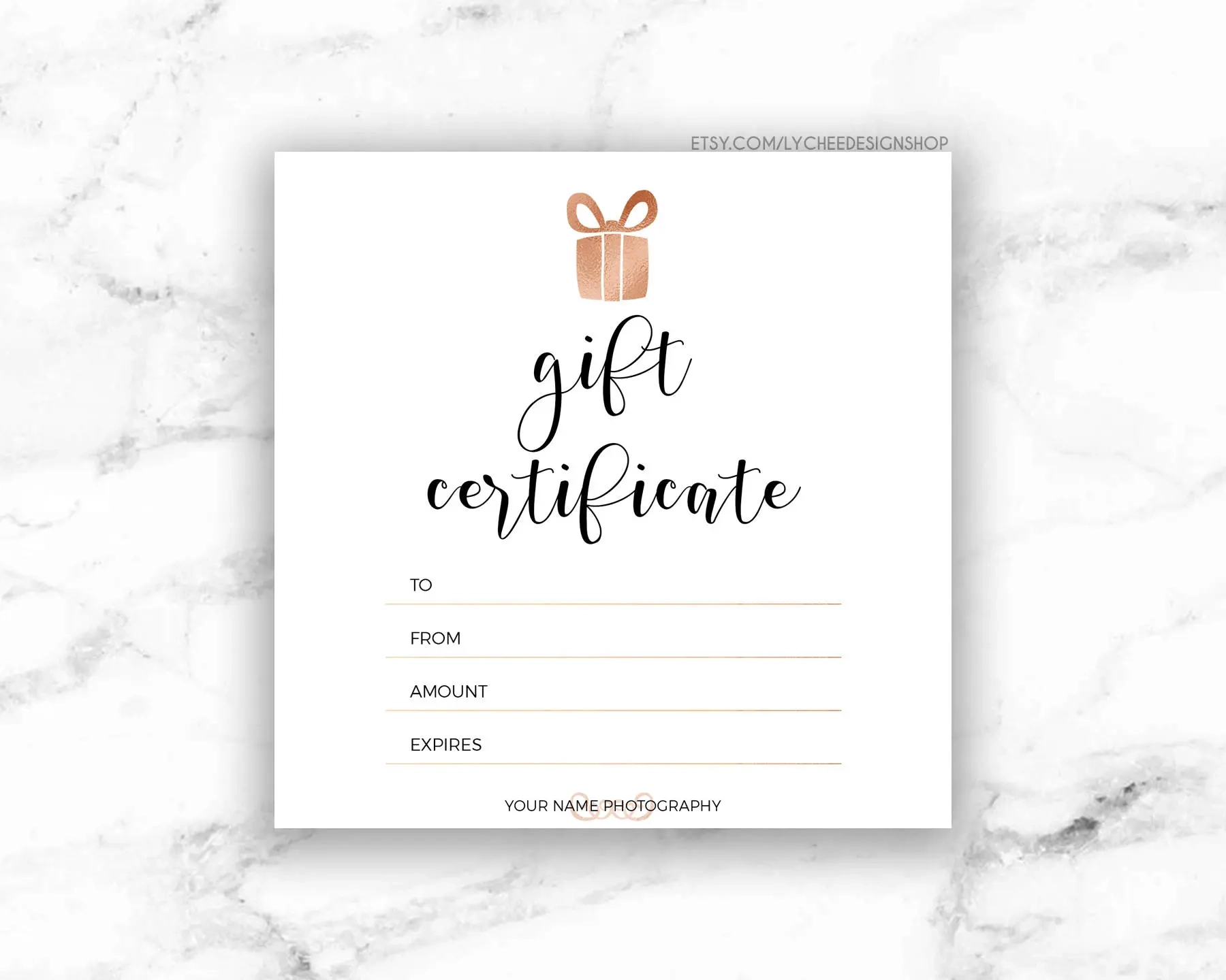Printable Rose Gold Gift Certificate Template Editable Photography Studio Gift Card Design Photoshop Template PSD INSTANT DOWNLOAD Etsy Printable Rose Gold Gift Certificate Template Editable Photography Studio Gift Card Design Photoshop Template PSD INSTANT DOWNLOAD Etsy