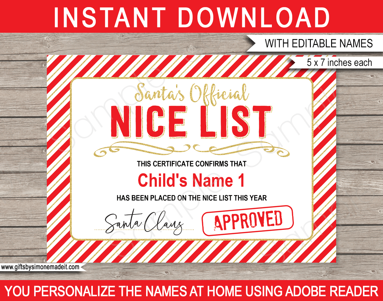 Printable Official Nice List Certificate Printable Official Nice List Certificate