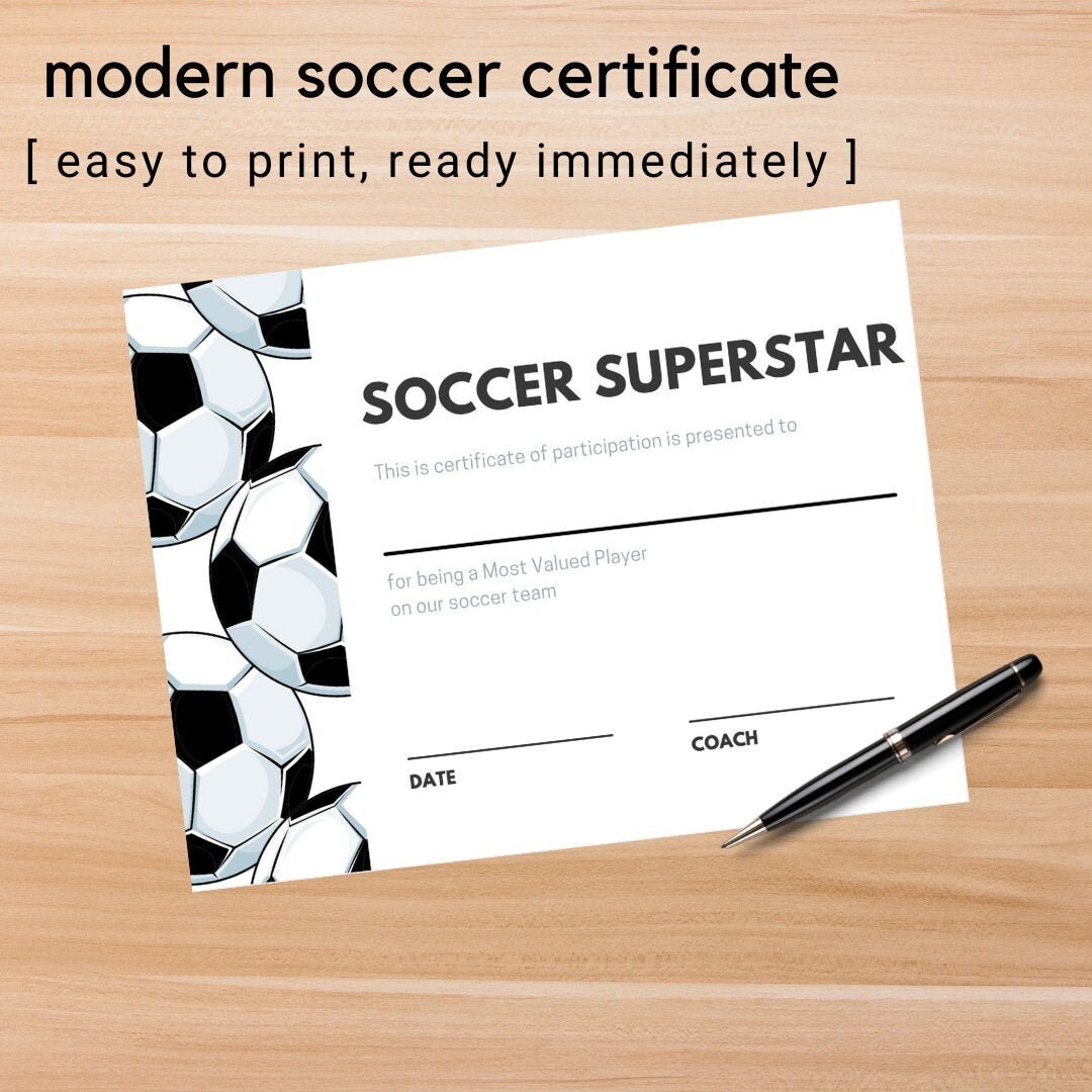 Easy Printable Soccer Certificates Easy Printable Soccer Certificates
