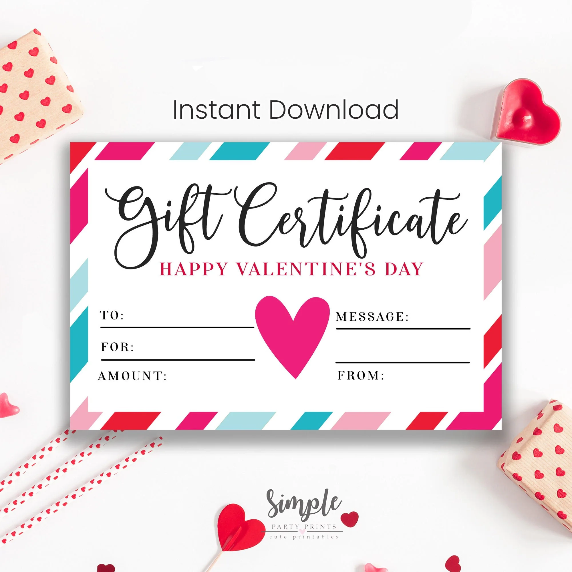Printable Valentine s Day Gift Certificate Template Simple Heart Gift Voucher Holiday Gift Certificate Vouchers Instant Download Etsy Printable Valentine s Day Gift Certificate Template Simple Heart Gift Voucher Holiday Gift Certificate Vouchers Instant Download Etsy