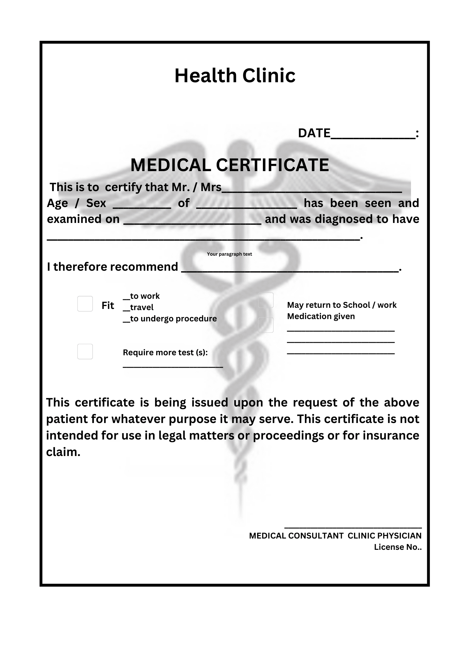 Professional Medical Certificate FIT TO WORK Templates Customizable In CANVA For Your Needs By Rhynnesdigitals Raket PH Professional Medical Certificate FIT TO WORK Templates Customizable In CANVA For Your Needs By Rhynnesdigitals Raket PH