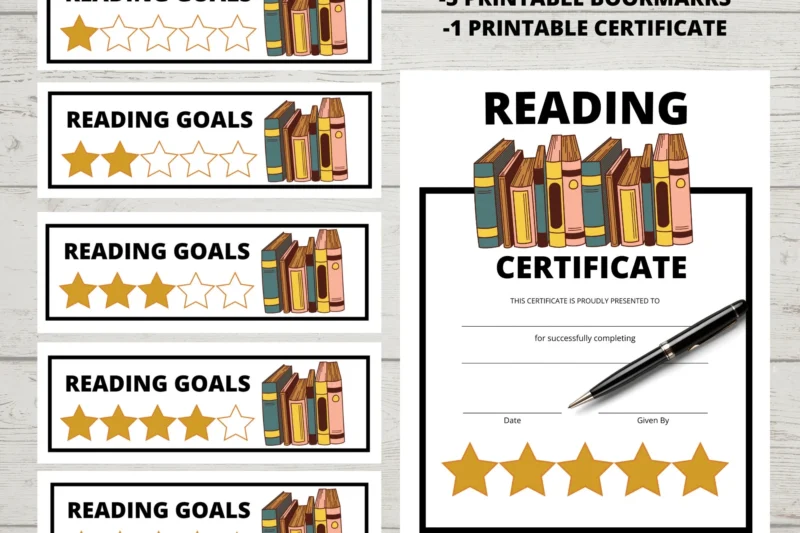 Printable Reading Goal Certificates