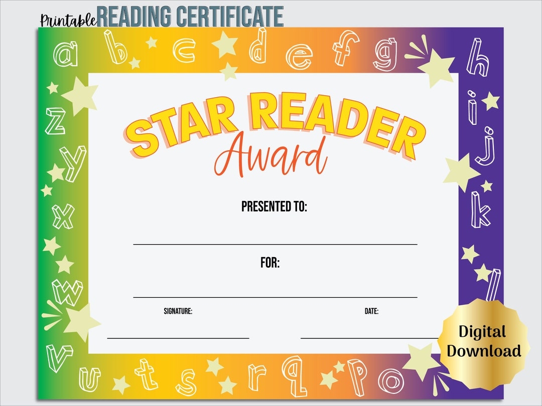 Printable Reading Certificates For Students Printable Reading Certificates For Students