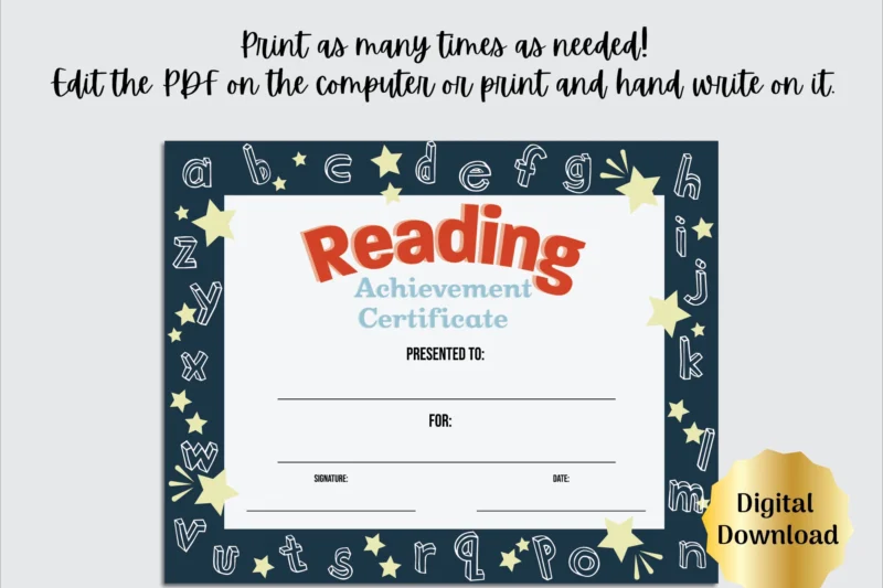 Reading Award Certificates Printable