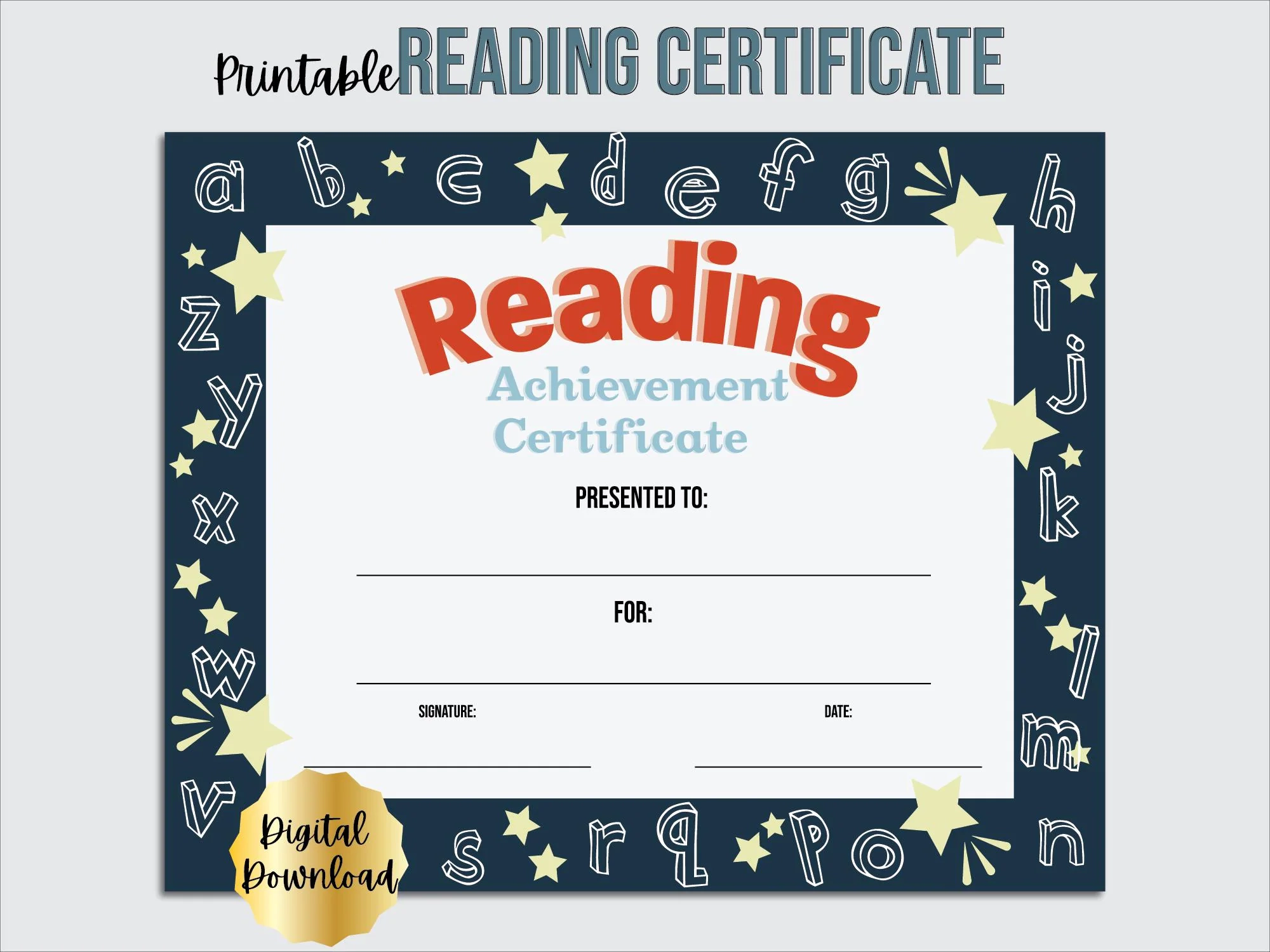 Reading Certificate Template Award Of Recognition Editable PDF Digital Download Classroom Award End Of The Year Award Etsy Reading Certificate Template Award Of Recognition Editable PDF Digital Download Classroom Award End Of The Year Award Etsy
