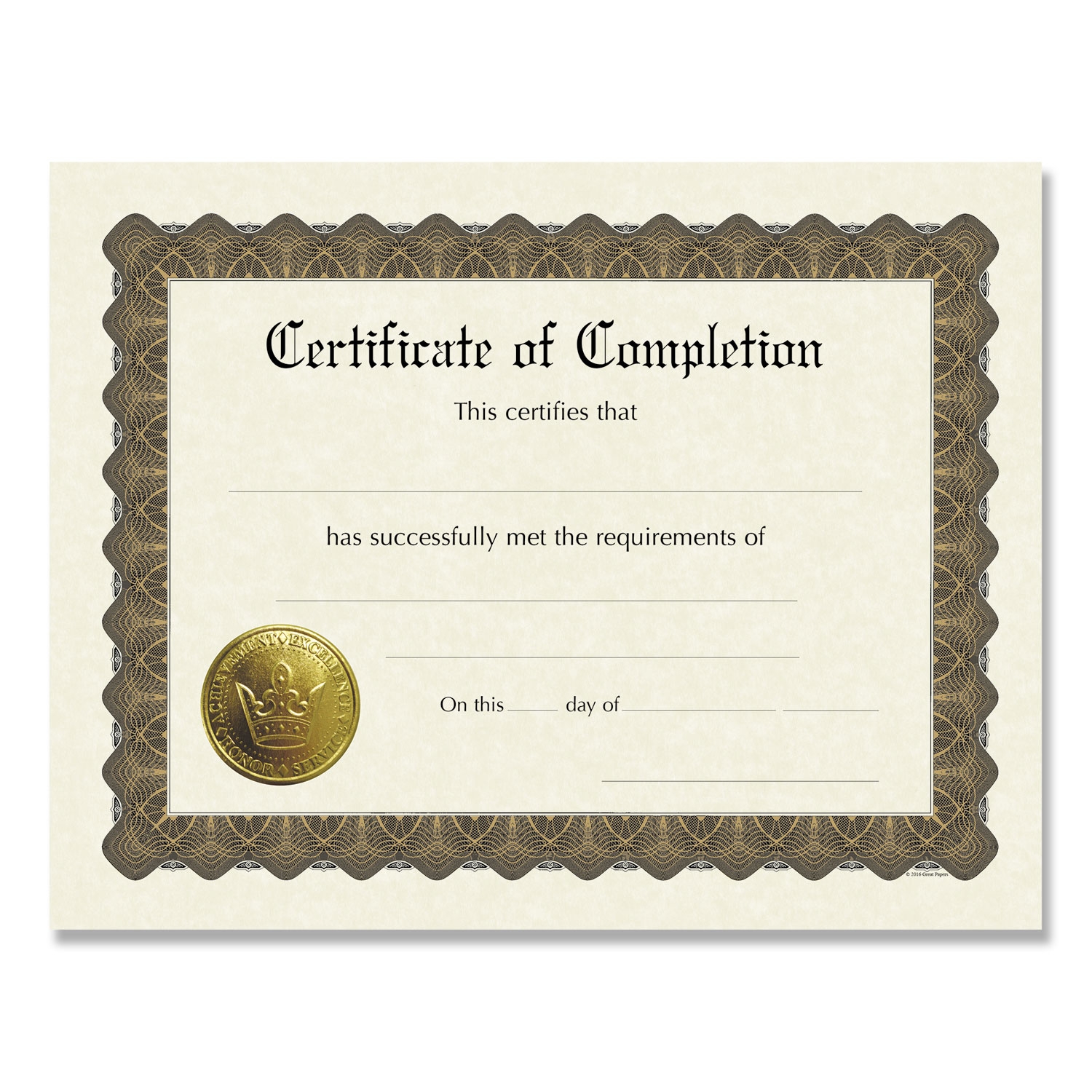 Printable Certification Of Completion Printable Certification Of Completion