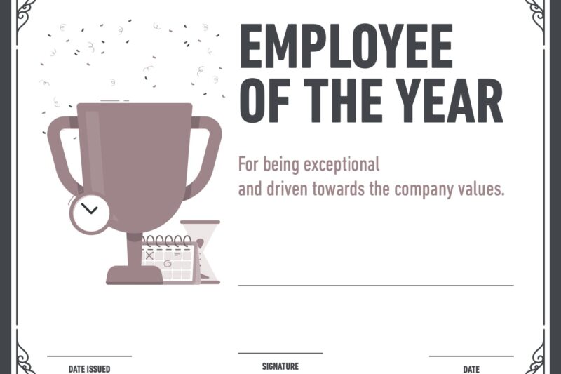 Printable Employee Of The Year Certificate