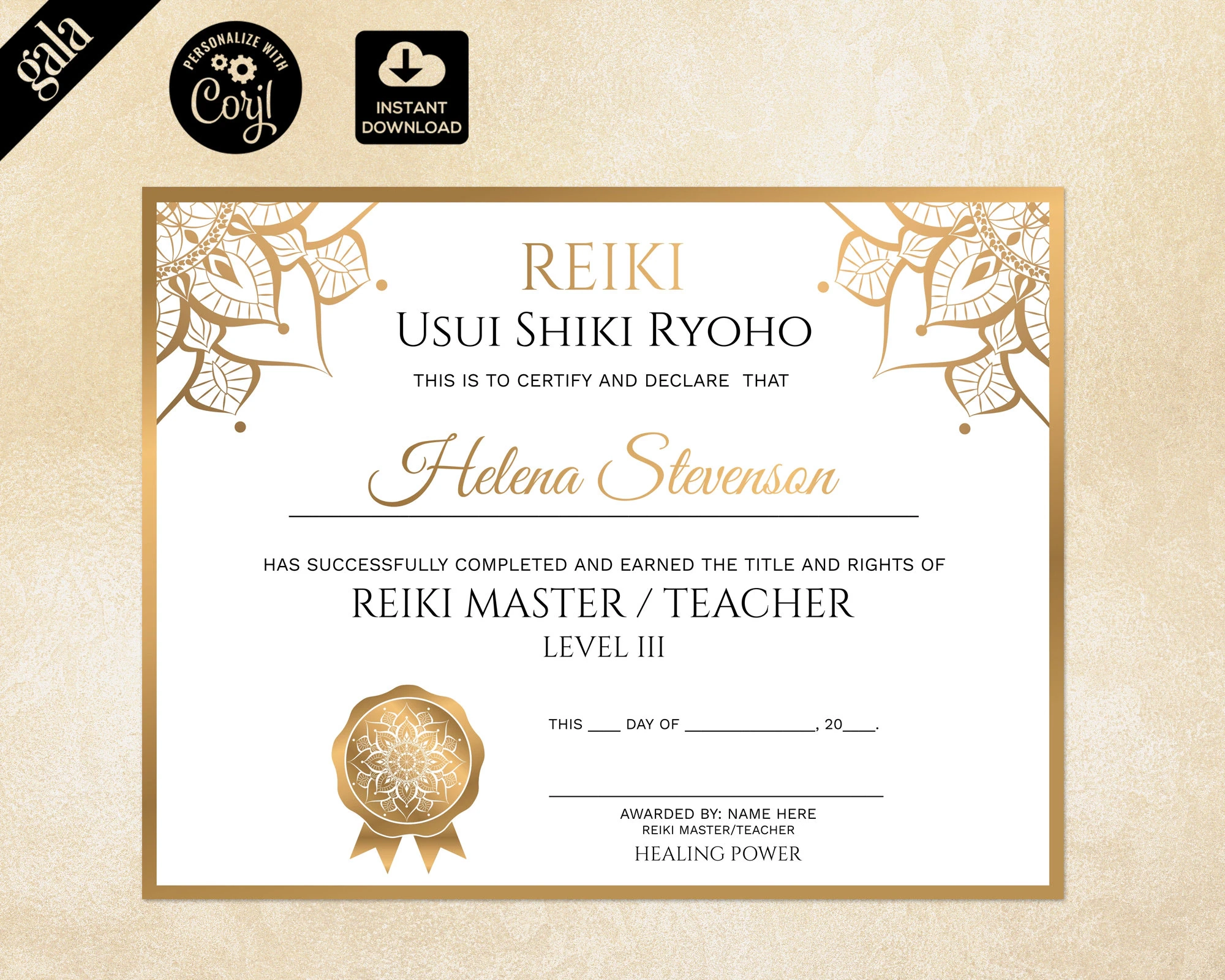 Become A Reiki Master Printable Certificate Become A Reiki Master Printable Certificate