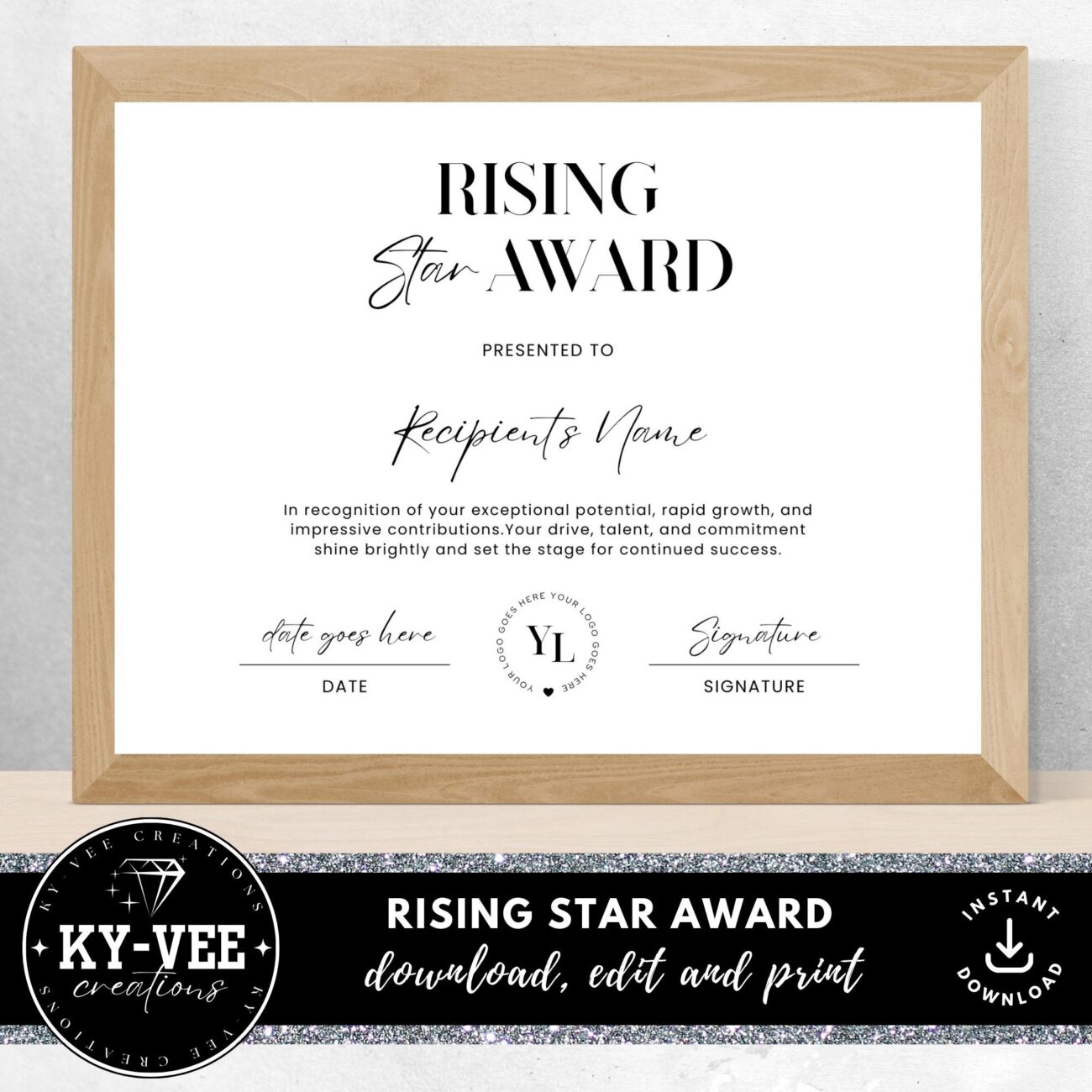 Rising Star Award Template Etsy