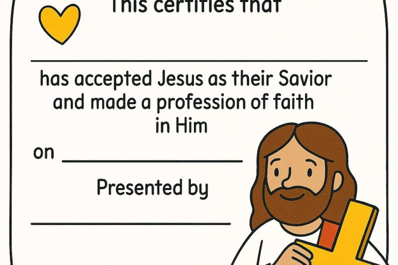 Printable Salvation Certificates