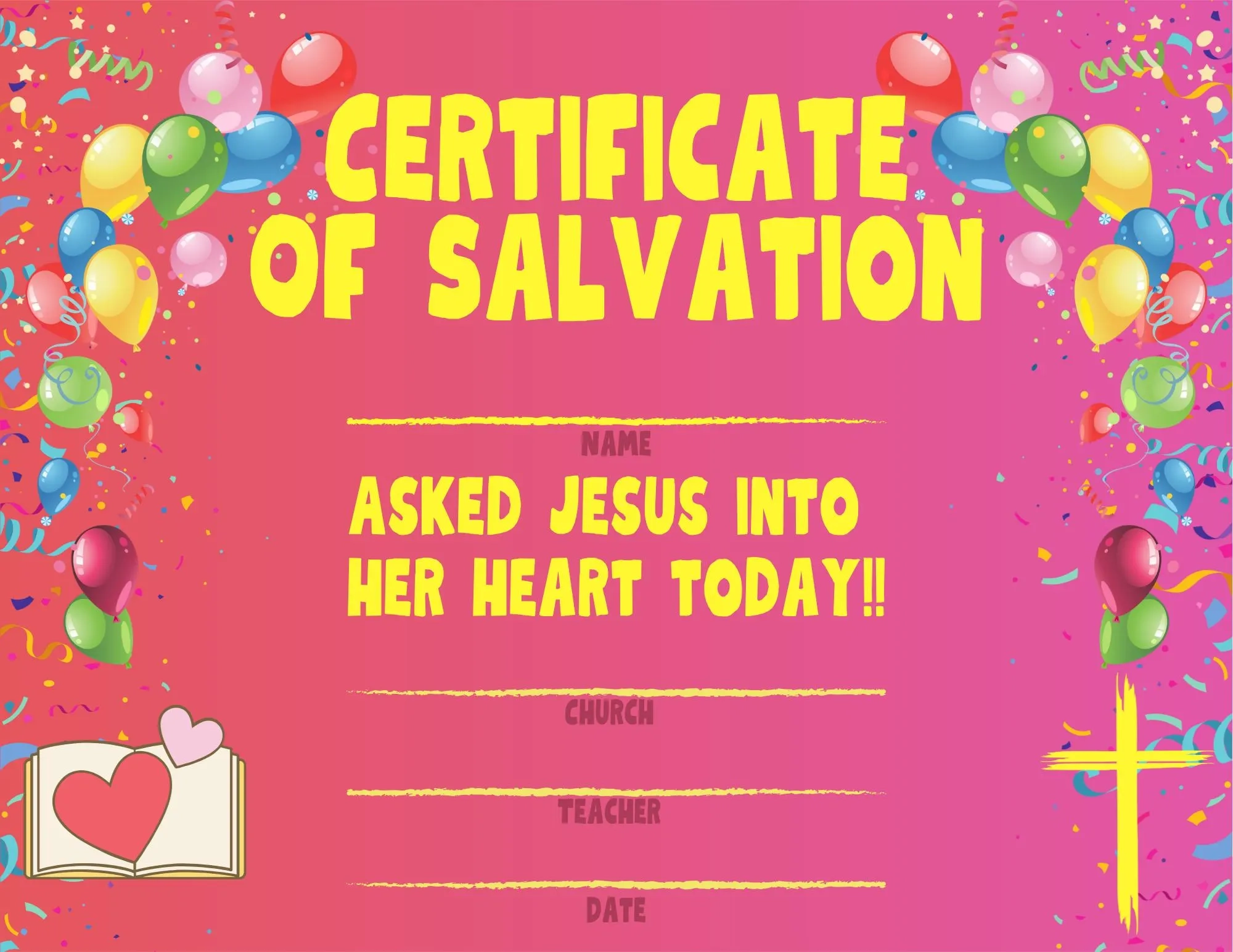 Printable Salvation Certificates