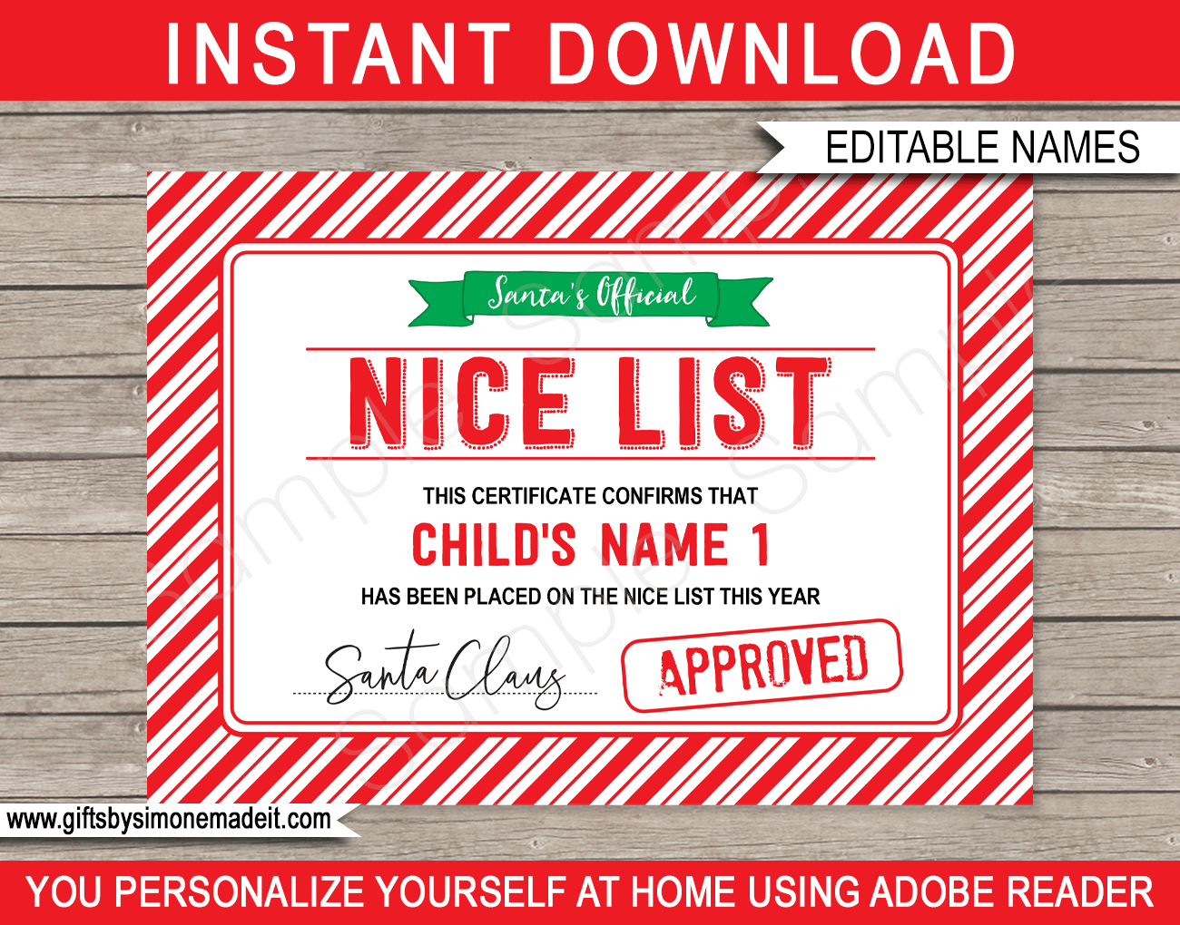 Free Printable Santa Nice Certificates Free Printable Santa Nice Certificates