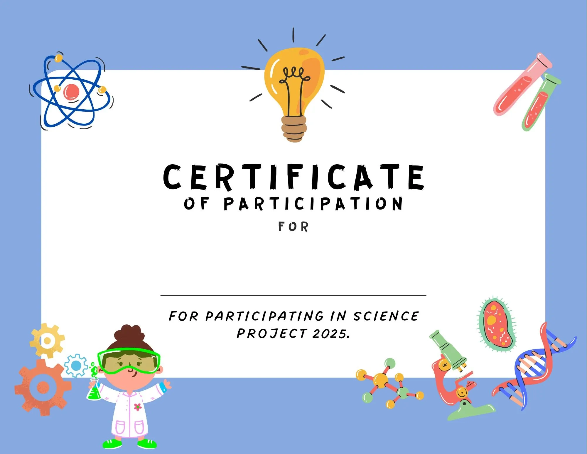 Science Fair Certificate Printable Elementary Science Fair Certificate Printable Elementary