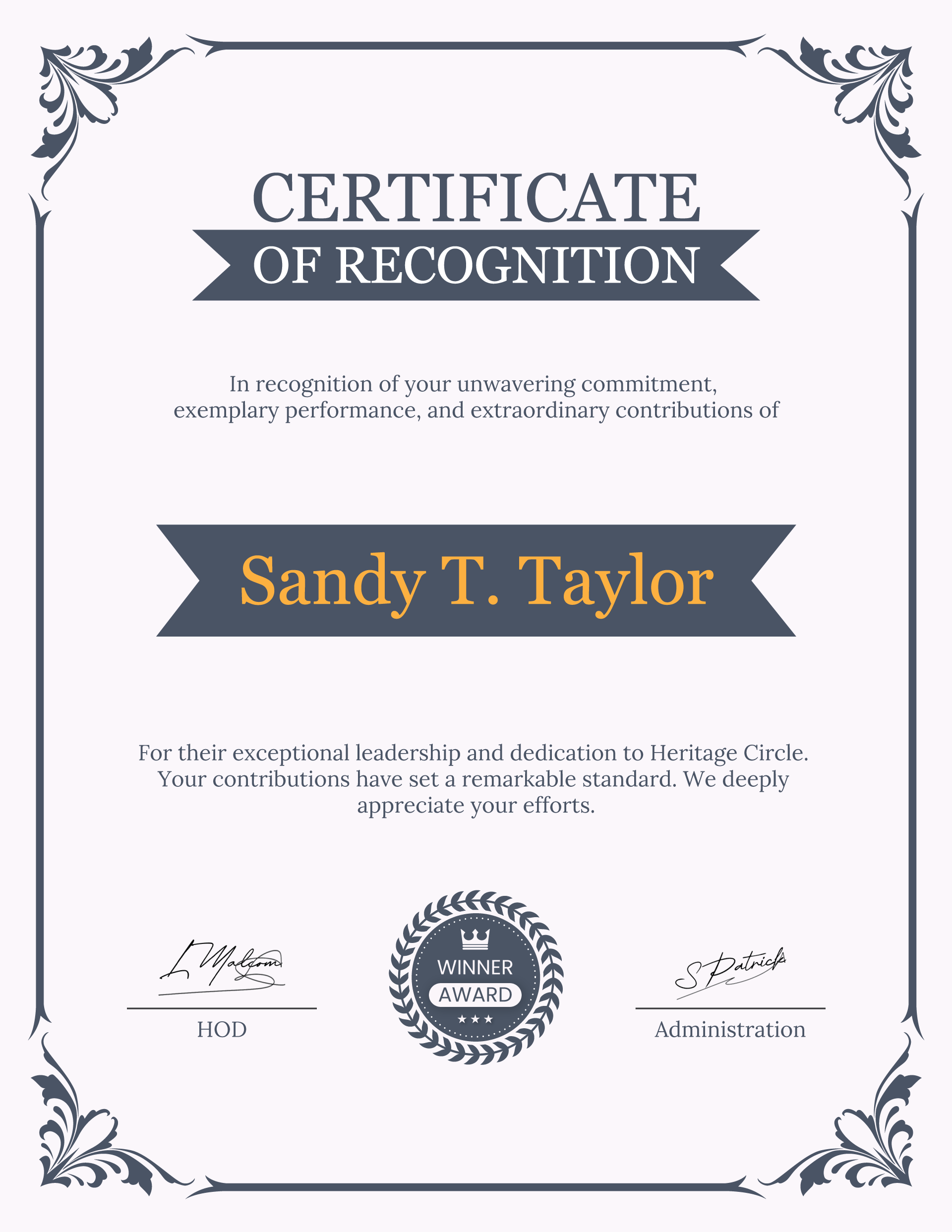 Service Award Certificate Template Portrait WordLayouts