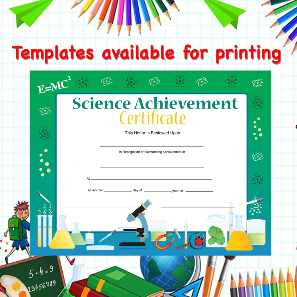 SHAPES ETC Recognition Certificate Science Achievement SHAPES ETC Recognition Certificate Science Achievement
