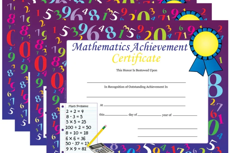 Printable Math Certificates For Students Free