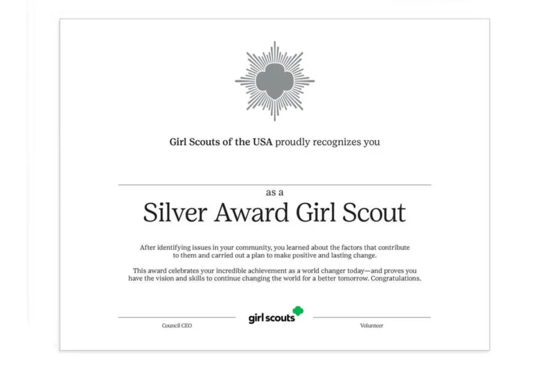 Silver Award Certificates Free Printable