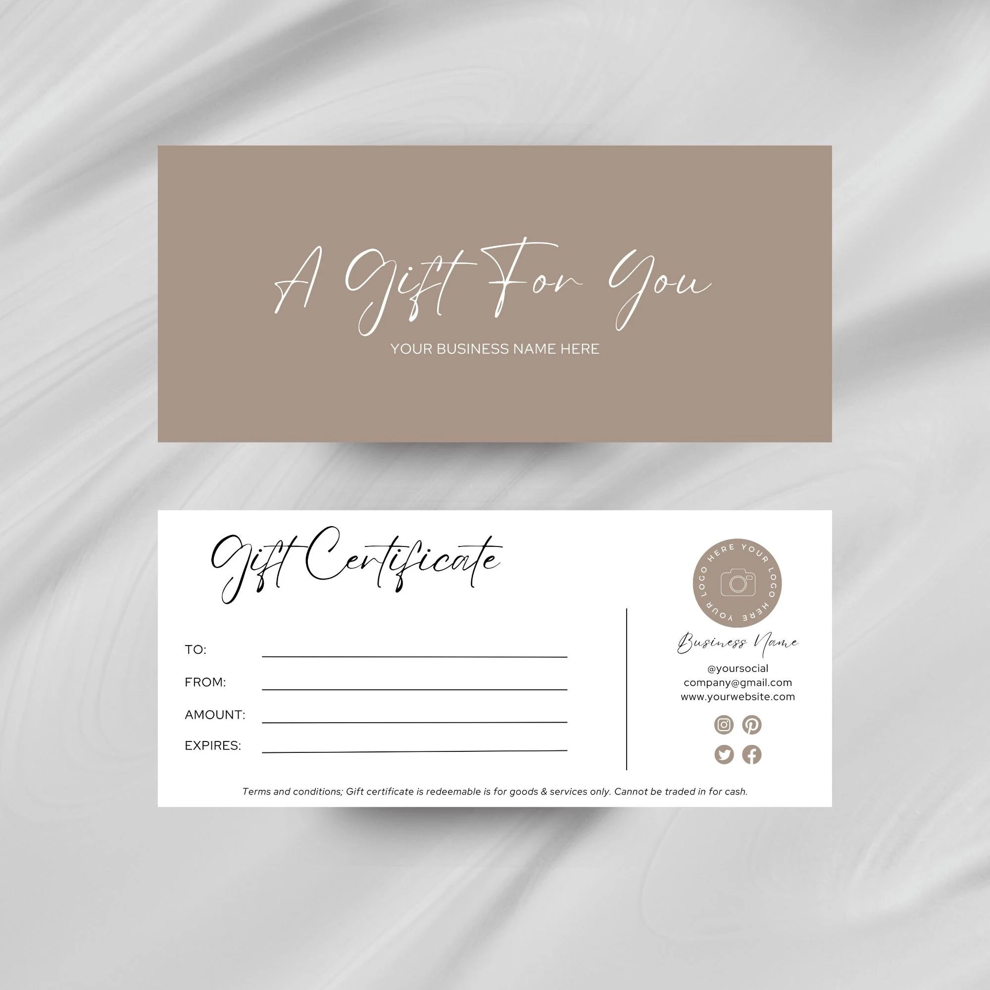 Etsy Printable Gift Certificate