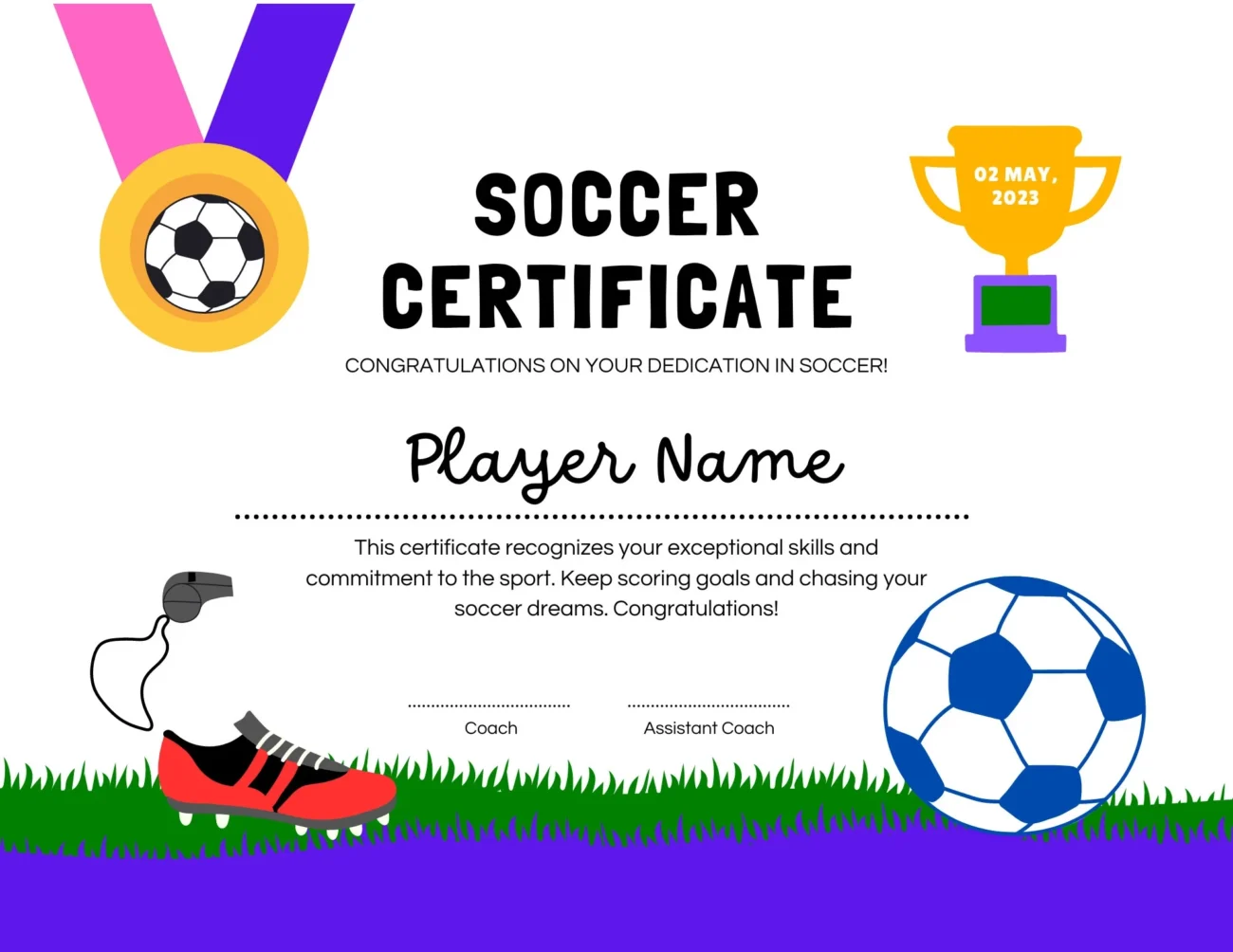 Soccer Certificates Fully Editable End Of Season Participation Awards Etsy