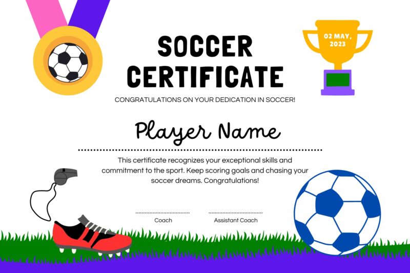 Soccer Award Certificate Printables