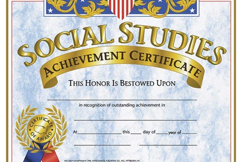 Free Printable Social Studies Award Certificates