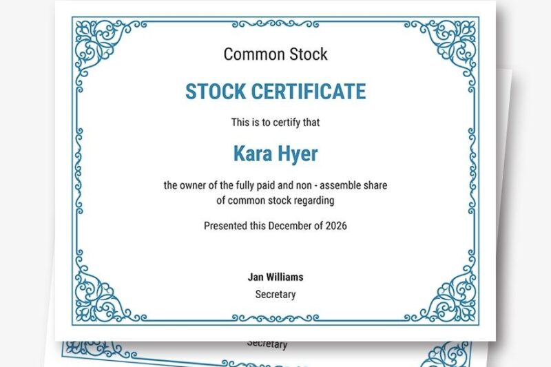 Printable Apple Stock Certificate Template