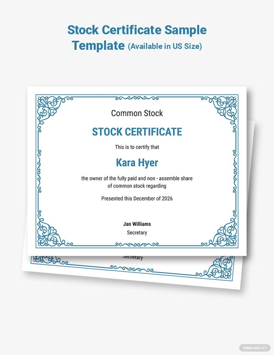 Stock Certificate Sample Template In Word Pages Publisher Google Docs Download Template