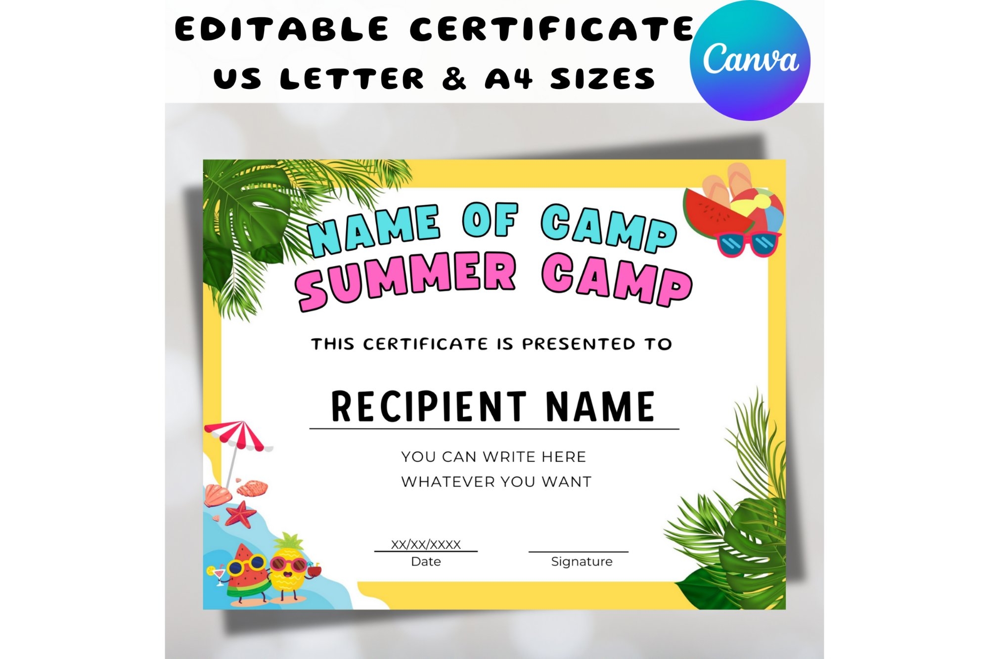 Free Printable Summer Camp Certificates