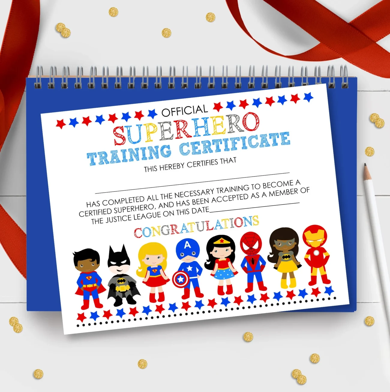Superhero Training Certificate Printable Party Favor digital Download Etsy