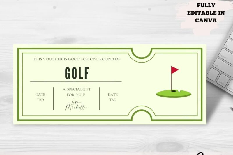 Golf Gift Certificate Template Printable