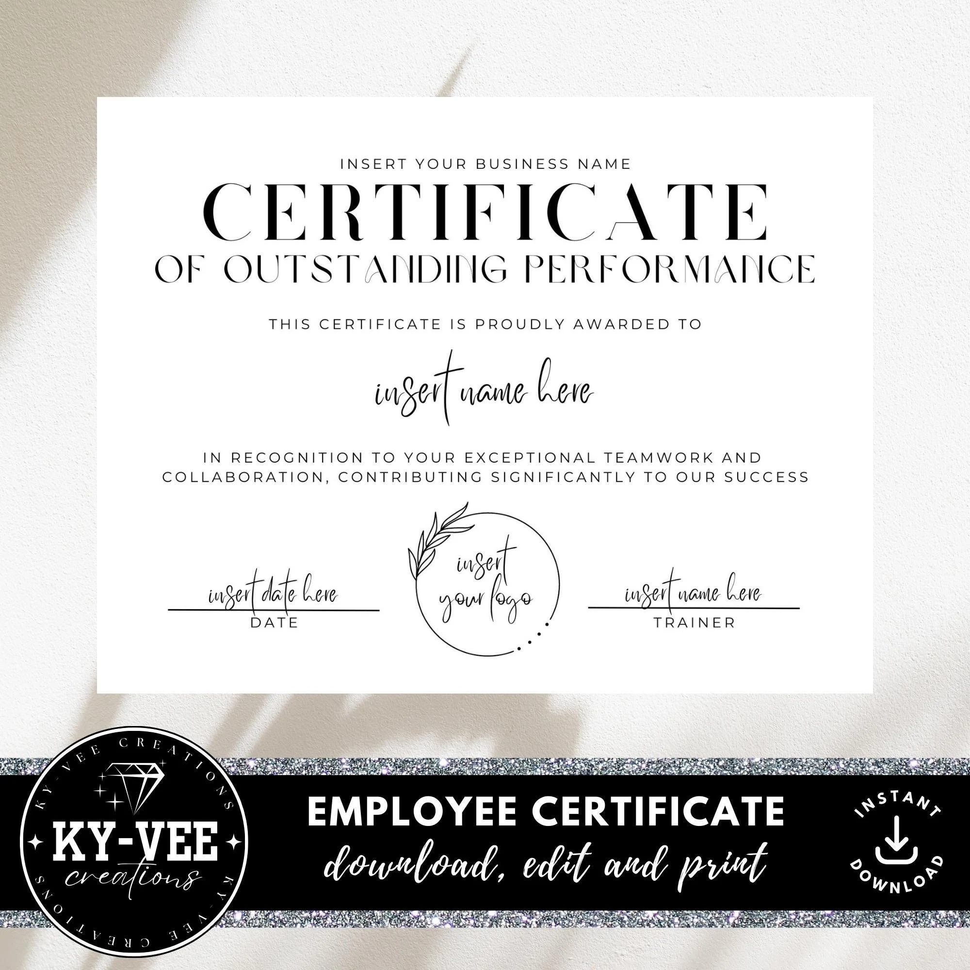 Template For Certificate Of Outstanding Performance Editable Employee Appreciation Recognition Award Printable Template Minimal Design Etsy Template For Certificate Of Outstanding Performance Editable Employee Appreciation Recognition Award Printable Template Minimal Design Etsy
