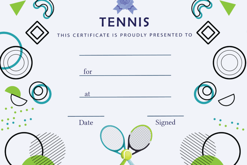 Free Printable Tennis Certificate Template