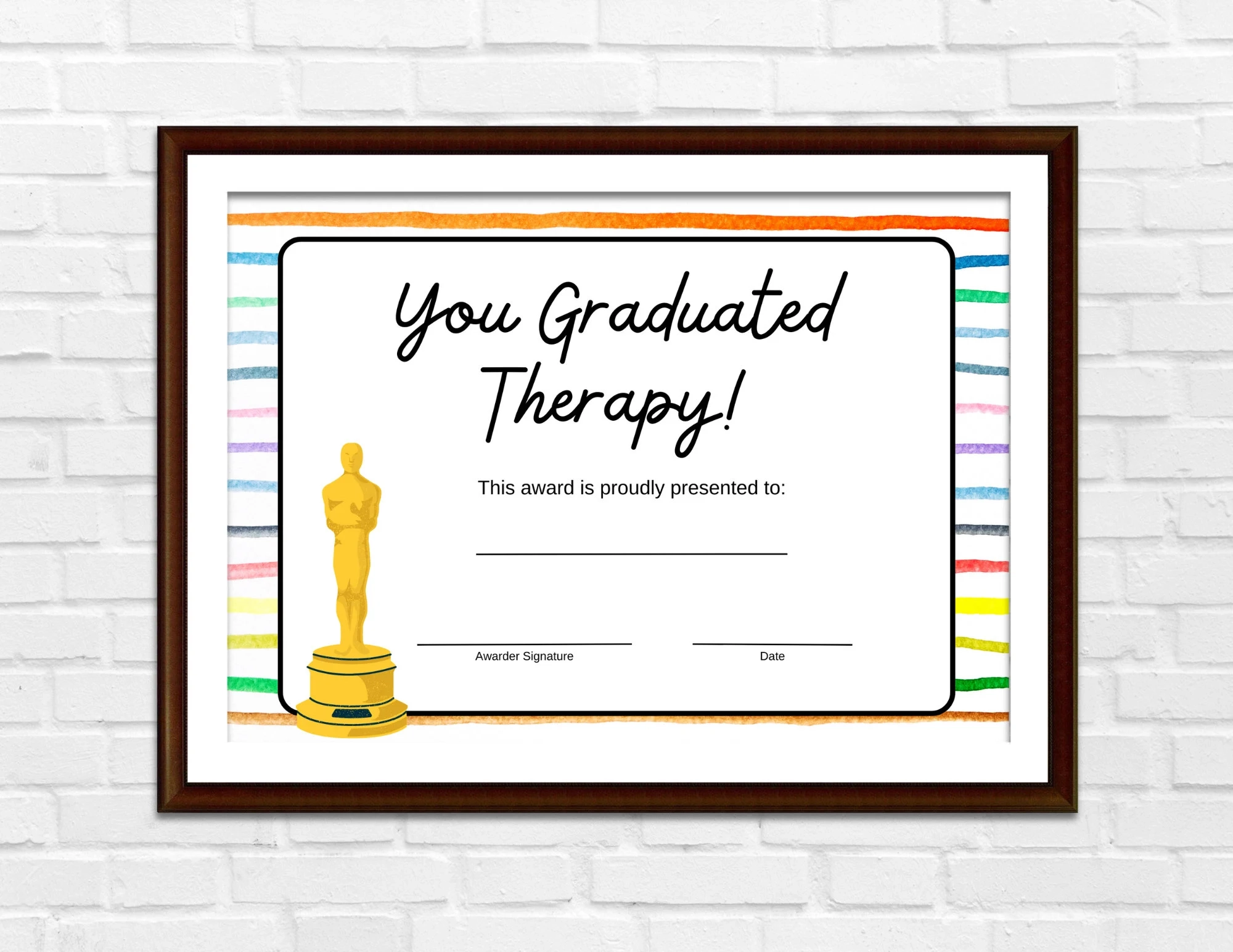Therapy Graduation Certificate Free Printable