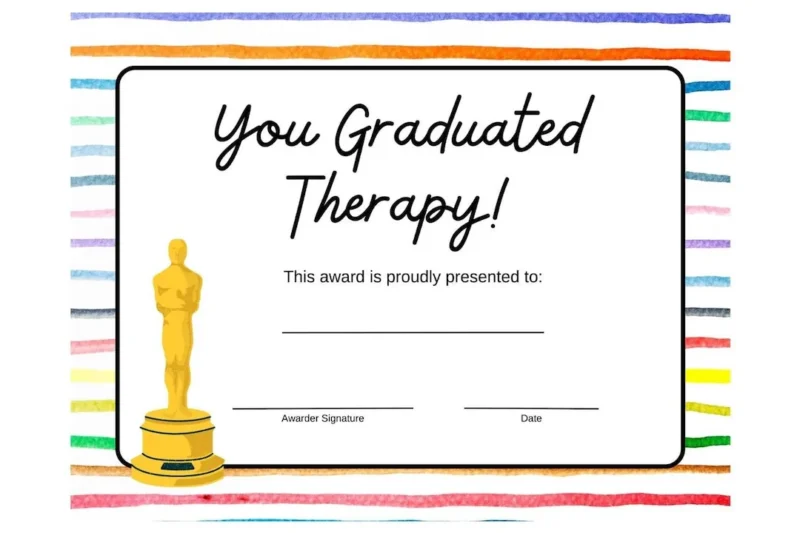 Speech Therapy Graduation Certificate Free Printable
