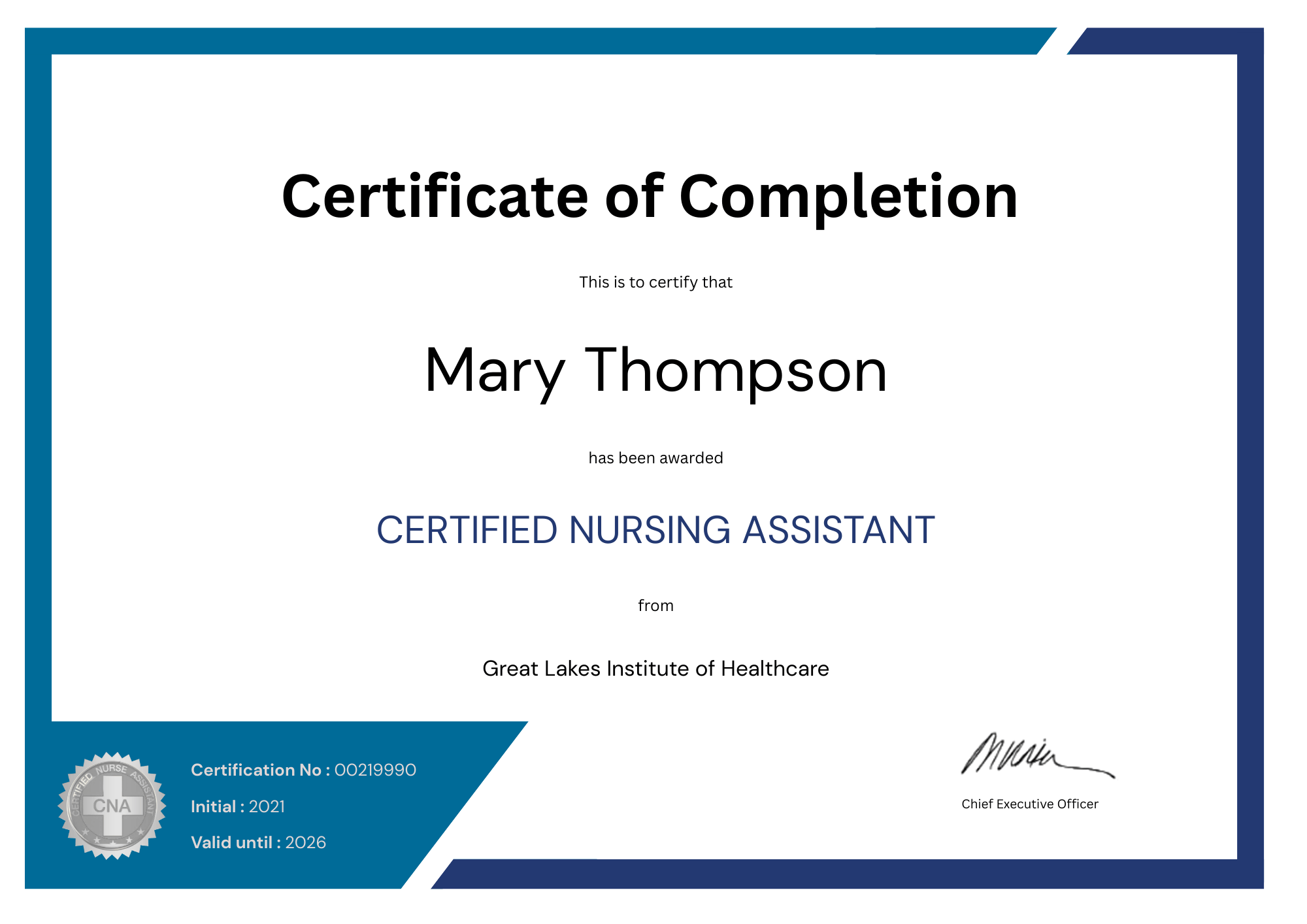 Top 10 CNA Certificate Templates For Healthcare Training Programs Top 10 CNA Certificate Templates For Healthcare Training Programs