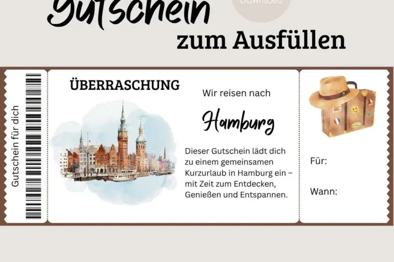 Free Printable Hamburg Gift Certificate