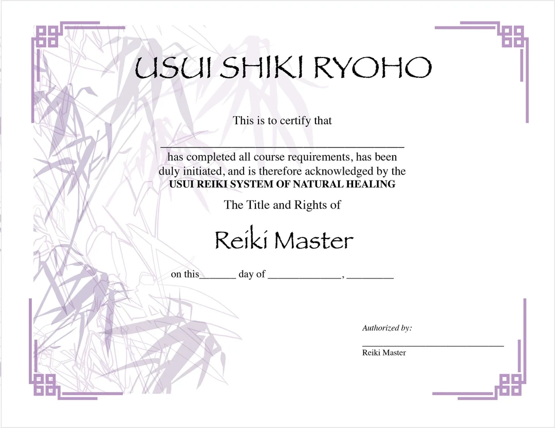 Usui Reiki Master Certificate Templates Printable Etsy Usui Reiki Master Certificate Templates Printable Etsy