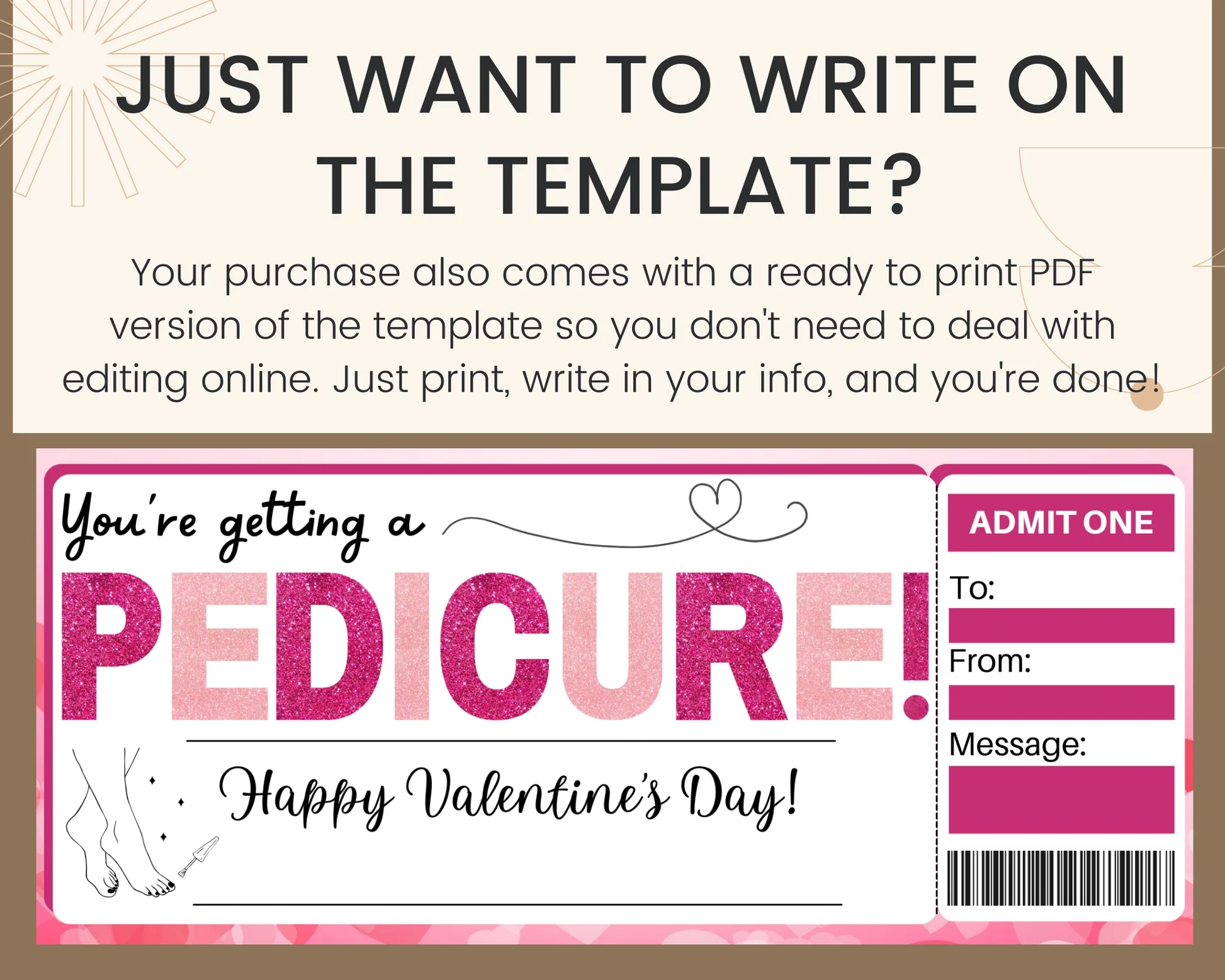 Valentine s Day Pedicure Gift Certificate Printed Smile Shop Valentine s Day Pedicure Gift Certificate Printed Smile Shop