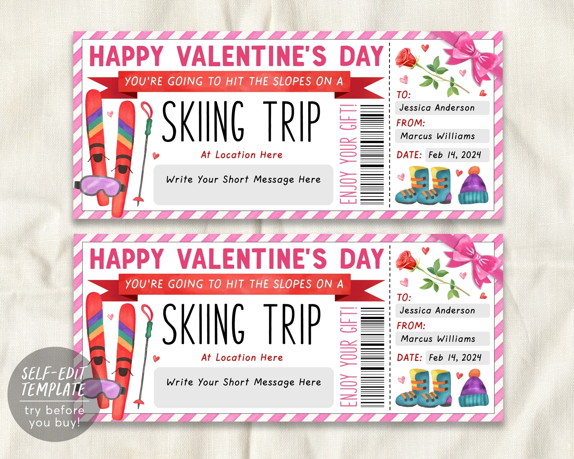 Printable Gift Certificate For Ski Vacations Printable Gift Certificate For Ski Vacations