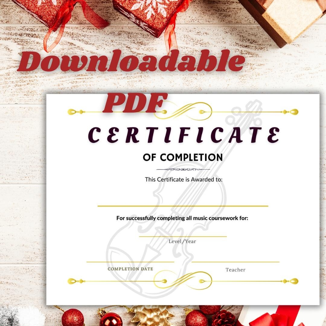 Violin Music Theory Completion Certificate Music Student Gift PDF Etsy Violin Music Theory Completion Certificate Music Student Gift PDF Etsy
