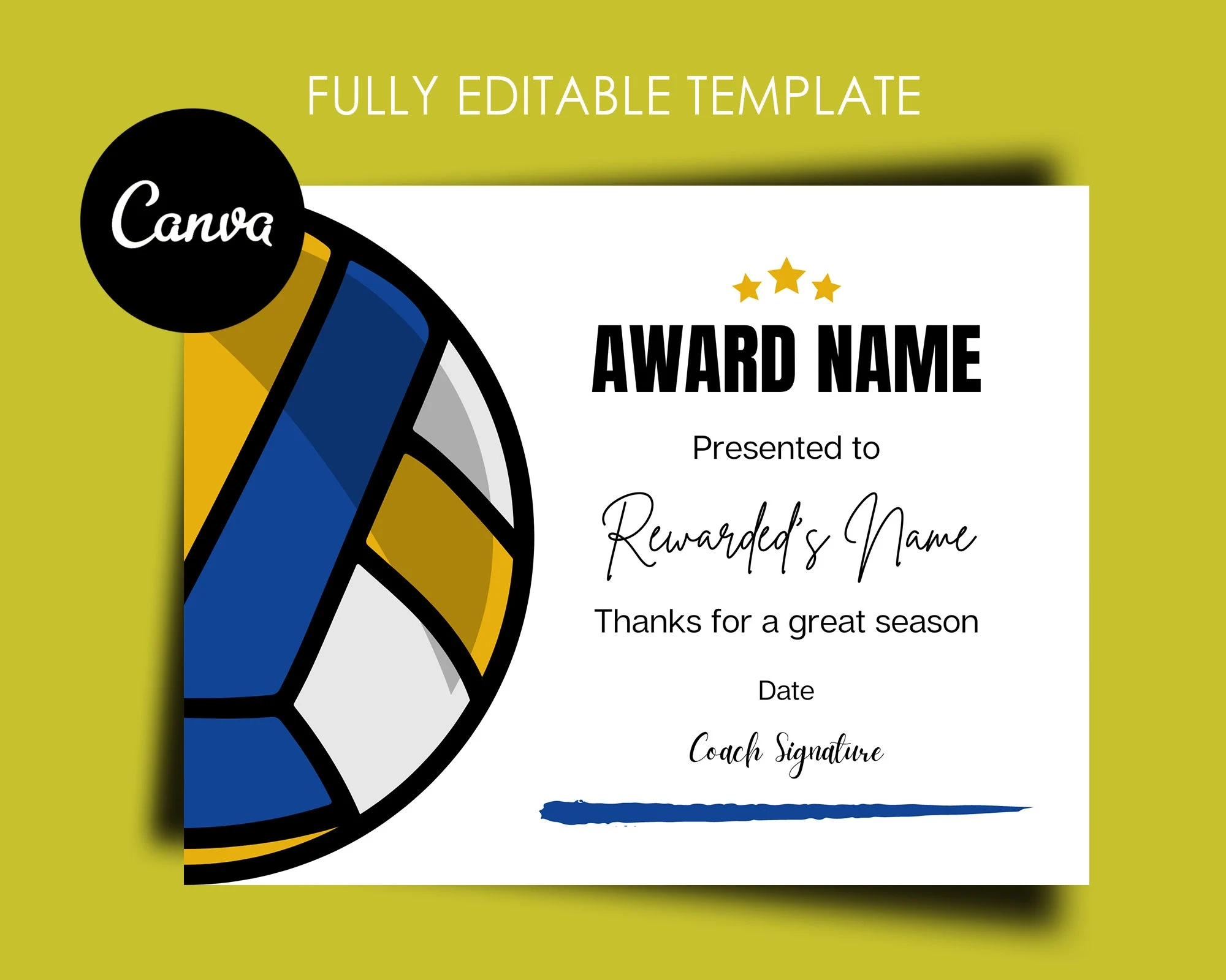 Free Printable Volleyball Certificates Awards