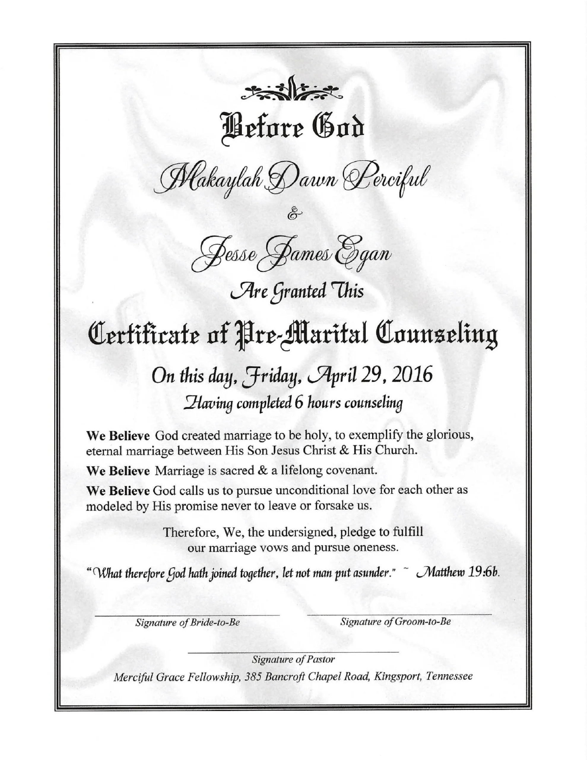 Marriage Counseling Certificate Printable Marriage Counseling Certificate Printable