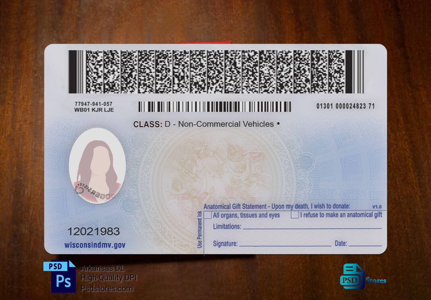 Wisconsin Driver License Template PSD Stores Wisconsin Driver License Template PSD Stores