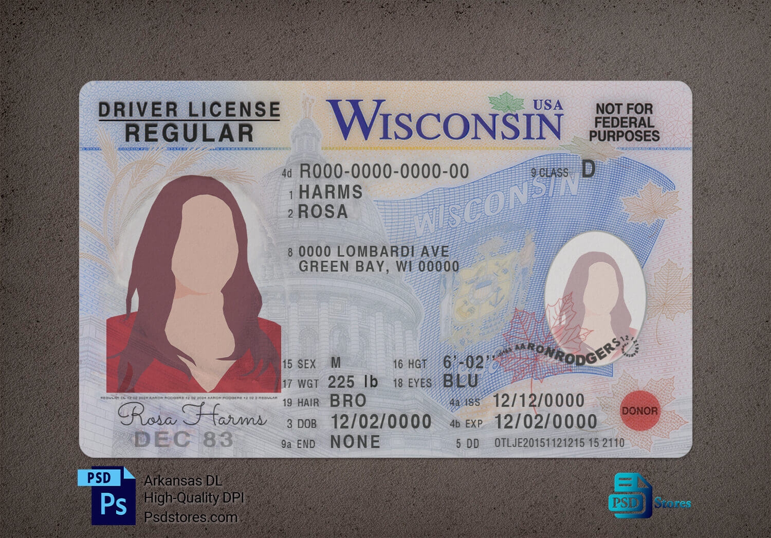 Wisconsin Driver License Template PSD Stores Wisconsin Driver License Template PSD Stores