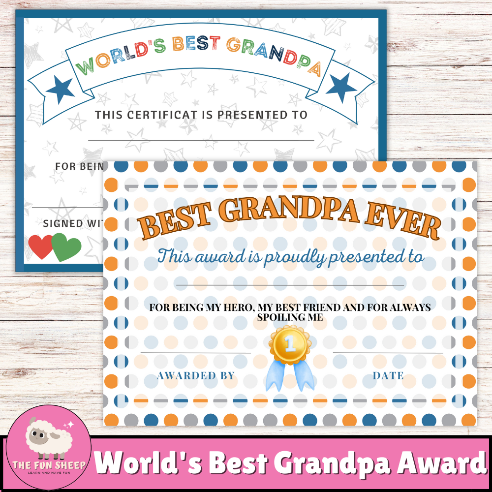 World s Best Grandpa Award Printable Certificate Gift And Craft For Grandpa Made By Teachers World s Best Grandpa Award Printable Certificate Gift And Craft For Grandpa Made By Teachers